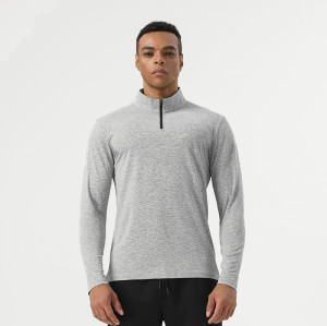 Men's Moisture-Wicking Half-Zip Sports Top | Manufacturer & Supplier for Private Label, Contract Manufacturing of Long Sleeve Breathable Performance Activewear.AL16877