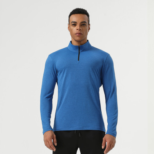 Men's Moisture-Wicking Half-Zip Sports Top | Manufacturer & Supplier for Private Label, Contract Manufacturing of Long Sleeve Breathable Performance Activewear.AL16877