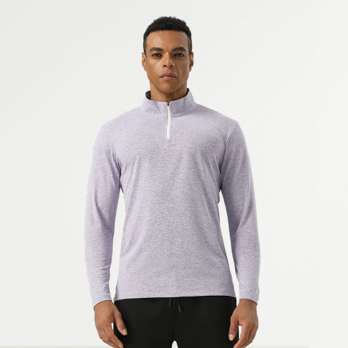 Men's Moisture-Wicking Half-Zip Sports Top | Manufacturer & Supplier for Private Label, Contract Manufacturing of Long Sleeve Breathable Performance Activewear.AL16877