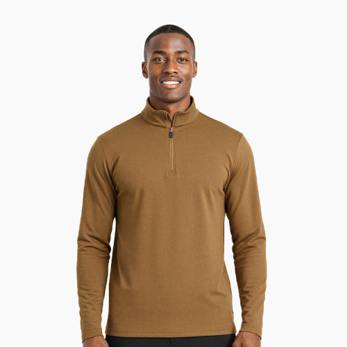 Men's Half-Zip Long Sleeve Fitness T-Shirt OEM ODM Manufacturer for Quick-Dry Breathable Running Training Sports Apparel Wholesale SupplyAL68170