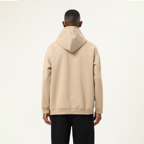 Loose Fit Men's Heavyweight Pullover Hoodie | Contract Manufacturing & Wholesale Supply of Polyester-Cotton Solid Color Sweatshirts for Importers.55015