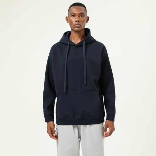 Loose Fit Men's Heavyweight Pullover Hoodie | Contract Manufacturing & Wholesale Supply of Polyester-Cotton Solid Color Sweatshirts for Importers.55015