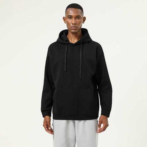 Loose Fit Men's Heavyweight Pullover Hoodie | Contract Manufacturing & Wholesale Supply of Polyester-Cotton Solid Color Sweatshirts for Importers.55015