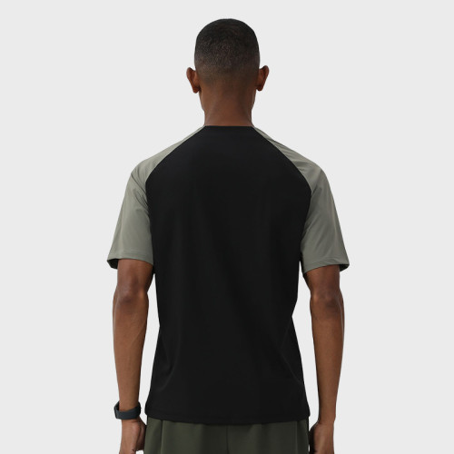 Unisex Quick-Dry Outdoor Sports T-Shirt OEM ODM Manufacturer, Sun Protection Half-Zip Color-Block Short Sleeve Slim Fit Activewear Bulk Supply.68121
