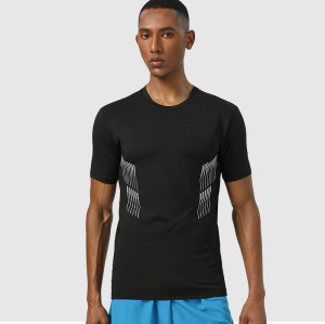 Men's Quick-Dry Sports T-Shirt OEM/ODM Custom Manufacturing for Gym Fitness & Outdoor Training Apparel | Reflective Slim Fit Wholesale SupplierAL16891