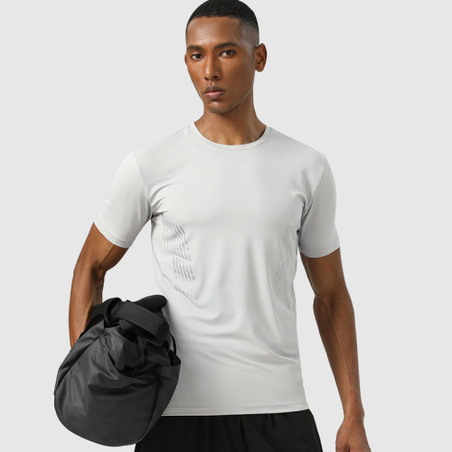 Men's Quick-Dry Sports T-Shirt OEM/ODM Custom Manufacturing for Gym Fitness & Outdoor Training Apparel | Reflective Slim Fit Wholesale SupplierAL16891