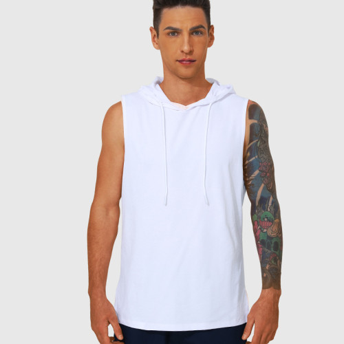 Men's Quick-Dry Hooded Sleeveless Tank Top Manufacturer for OEM ODM Wholesale Supply | Custom Fitness Running Activewear Apparel Production16833
