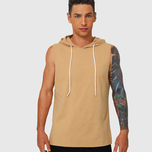 Men's Quick-Dry Hooded Sleeveless Tank Top Manufacturer for OEM ODM Wholesale Supply | Custom Fitness Running Activewear Apparel Production16833