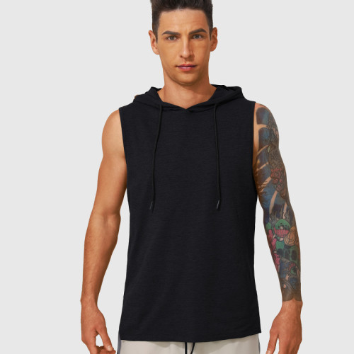 Men's Quick-Dry Hooded Sleeveless Tank Top Manufacturer for OEM ODM Wholesale Supply | Custom Fitness Running Activewear Apparel Production16833