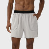 Cross-Border New Style Fake Two-Piece Sports Shorts with Towel Loop Zipper Pocket Breathable Comfortable Reflective Strip Running ShortsB99