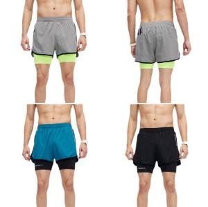Men's Marathon 3/4 Quick-Dry Running Shorts with Inner Liner & Phone Pocket | OEM ODM Wholesale Supplier of Fitness Sports Apparel for Brands & RetailersB01