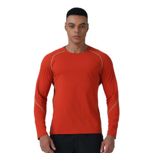 Men's Outdoor Sports Quick-Dry Long Sleeve Top OEM ODM Wholesale Manufacturer for Running & Cycling Apparel, Sorona Breathable Fitness Jersey ProductionAL68137