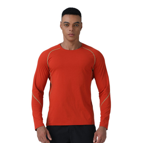 Men's Outdoor Sports Quick-Dry Long Sleeve Top OEM ODM Wholesale Manufacturer for Running & Cycling Apparel, Sorona Breathable Fitness Jersey ProductionAL68137