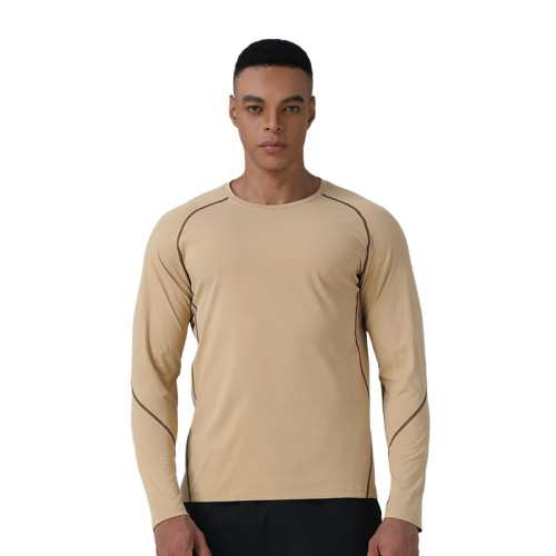 Men's Outdoor Sports Quick-Dry Long Sleeve Top OEM ODM Wholesale Manufacturer for Running & Cycling Apparel, Sorona Breathable Fitness Jersey ProductionAL68137