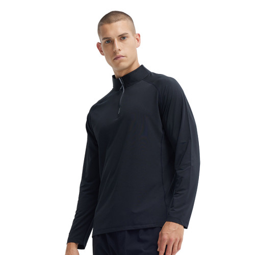 Men's Half-Zip Running Top Long Sleeve Quick-Dry Compression Stand Collar, OEM/ODM Sportswear Manufacturer & Wholesale Supplier for Gym Training Wear Brands