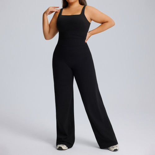 Plus Size Straight-Leg Yoga Set | OEM ODM Activewear Manufacturer & Wholesale Supplier for Women's High-Stretch, Quick-Dry Gym & Outdoor Fitness WearF244-245plus