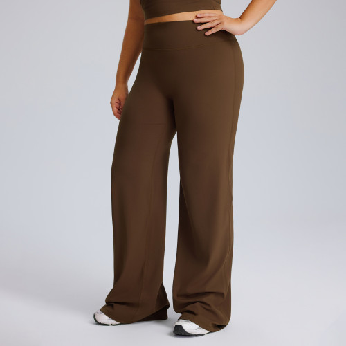 Plus Size Straight-Leg Yoga Pants OEM ODM Manufacturer, High-Waist Slimming Loose Fit Flared Activewear Wholesale Supplier for Global Brands & Retailers.F245Plus