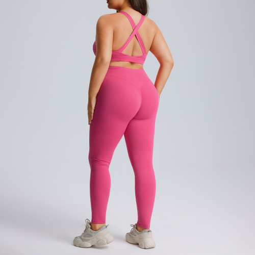 Plus Size Sportswear Set OEM ODM Wholesale Supplier for Custom Cloud-Feel Quick-Dry Breathable Gym Running Yoga Wear | Manufacturer for Brands Global SupplyF213-215Plus