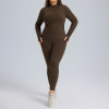 Plus Size Long-Sleeve Yoga Set OEM/ODM | High-Stretch Quick-Dry Sportswear Manufacturing for Activewear & Gym Brands, Wholesale SupplierF213-216Plus
