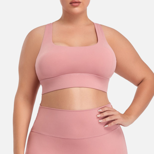 OEM/ODM Plus Size Sports Bra Manufacturer | High Impact Padded Yoga & Fitness Racerback Bra for Wholesale & Private Label SupplyF1002