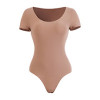 OEM ODM Wholesale Plus Size Body Sculpting Bodysuit Supplier | Short Sleeve Tummy Control Butt-Lift Shapewear for Brands, Retailers & DistributorsMT000445.