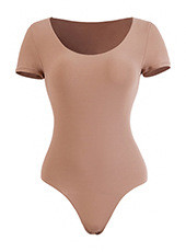 OEM ODM Wholesale Plus Size Body Sculpting Bodysuit Supplier | Short Sleeve Tummy Control Butt-Lift Shapewear for Brands, Retailers & DistributorsMT000445.