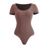 OEM ODM Wholesale Plus Size Body Sculpting Bodysuit Supplier | Short Sleeve Tummy Control Butt-Lift Shapewear for Brands, Retailers & DistributorsMT000445.