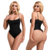 Private Label Bodysuit Shapewear OEM/ODM Factory: KDS Style Crew Neck Double Snap Crotch Thong Waist Trainer Full Body Shaper Bulk SupplyMT000372B