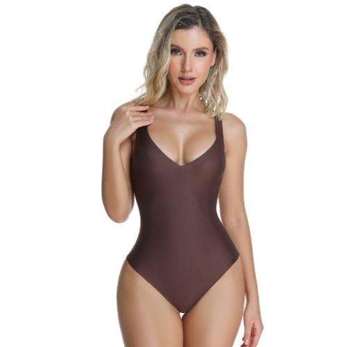 Seamless Bodysuit Shapewear OEM/ODM Manufacturer - Custom Solid Color V-Neck Body Shaper for Private Label Apparel Brands & Wholesale Supply000637coco