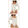 Solid Color Seamless Bodysuit OEM/ODM Contract Manufacturing | High-Stretch Square Neck Long Sleeve Butt-Lift Shapewear for Brands, Retailers & Sourcing Agents.DG0834