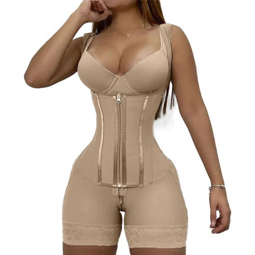 Plus Size Full Body Shapewear Bodysuit OEM ODM Wholesale Manufacturer | Firm Control, Tummy & Butt Lift, Hook-and-Eye Zipper Custom Private Label Production for Apparel BrandsQW0014
