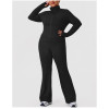 ODM Plus Size Activewear Set Supplier | Custom Butt-Lift High-Stretch Flared Pants & Stand Collar Jacket with Milk Silk FabricP02517