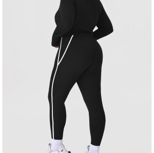 Plus Size Nude-Feel Yoga Set OEM ODM Manufacturer & Wholesale Supplier | High-Waist Slim Fit Activewear with Stand Collar Jacket & 7/8 Pants for Brands | Custom Apparel ProductionP02527