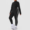Plus Size Nude-Feel Yoga Set OEM ODM Manufacturer & Wholesale Supplier | High-Waist Slim Fit Activewear with Stand Collar Jacket & 7/8 Pants for Brands | Custom Apparel ProductionP02527