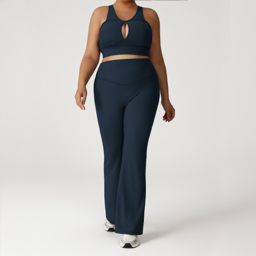 Plus Size Yoga Set OEM ODM Wholesale Manufacturer | High-Waist Tummy Control Activewear up to 300 lbs for Brands | Custom Private Label Bulk SupplyP02503
