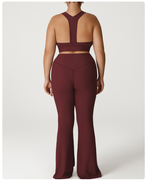 Plus Size Yoga Set OEM ODM Wholesale Manufacturer | High-Waist Tummy Control Activewear up to 300 lbs for Brands | Custom Private Label Bulk SupplyP02503