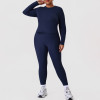 Plus Size Slim Fit Yoga Leggings & Long Sleeve Gym Set | OEM ODM Wholesale Supplier for Activewear Brands & Distributors | Custom Apparel ManufacturingP02519