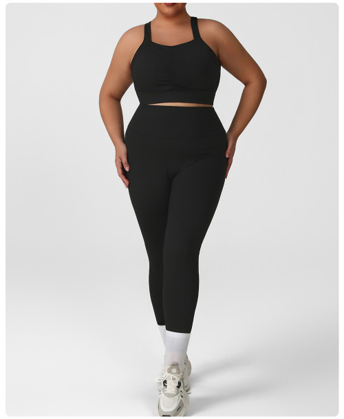 Plus Size Sportswear OEM/ODM Supplier: Private Label Yoga Outfits & Gym Wear for Curvy Women, Factory Direct Manufacturing for Importers & DistributorsP02502