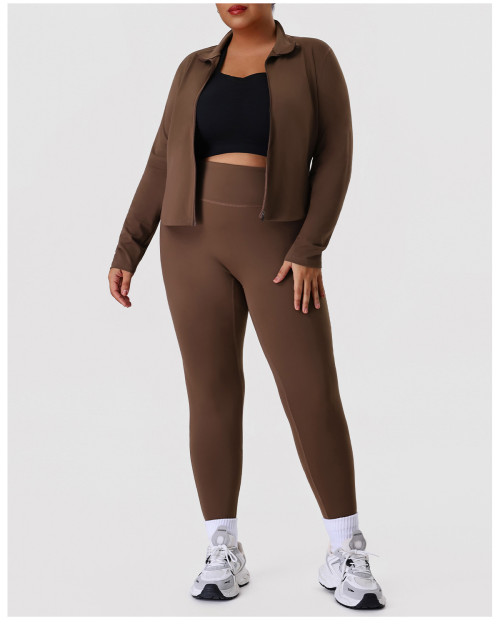 Plus Size Activewear Yoga Sets OEM ODM Manufacturer | High-Stretch Nude-Feel Body Sculpting Sportswear for Brands | Custom Gym Running Apparel Wholesale SupplyP02526