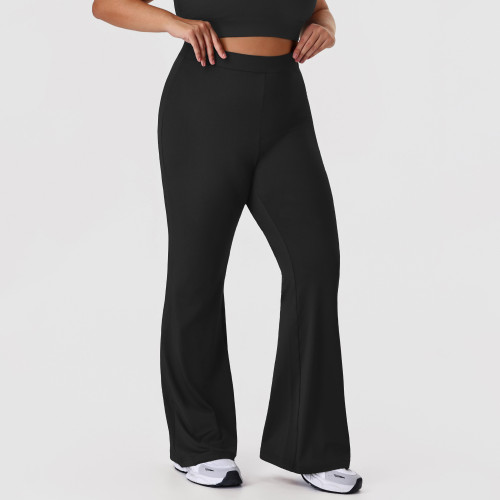 OEM ODM Plus Size Flared Yoga Pants for Women | High-Stretch Bell Bottom Casual Apparel Manufacturer & Wholesale Supplier for Brands & RetailersP02517-L