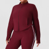 Sourcing Agent & ODM Supplier for Plus Size Stand Collar Windproof Yoga Jackets | Contract Manufacturing of Sports & Gym Fitness Wear with Custom DesignP02527-W