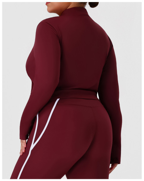 Sourcing Agent & ODM Supplier for Plus Size Stand Collar Windproof Yoga Jackets | Contract Manufacturing of Sports & Gym Fitness Wear with Custom DesignP02527-W