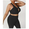 Plus Size Ribbed Sports Bra Manufacturer & OEM/ODM Supplier for High Support Yoga & Gym Activewear, Wholesale & Private Label ProductionP02503-W