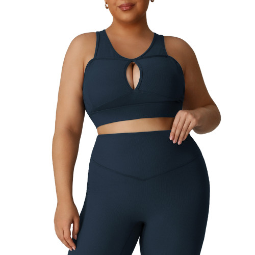 Plus Size Ribbed Sports Bra Manufacturer & OEM/ODM Supplier for High Support Yoga & Gym Activewear, Wholesale & Private Label ProductionP02503-W.