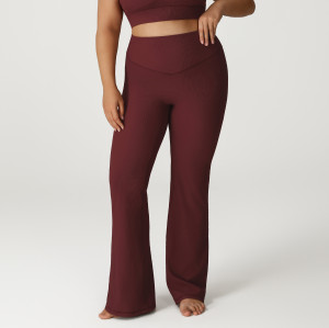 Custom Flared Yoga Leggings Manufacturer & Bulk Wholesaler – High-Waist Ribbed Sculpting Plus Size Bootcut ODM Activewear Supply for Brands, Agents & Supermarkets.P02503-L