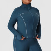 Plus Size Long Sleeve Activewear Top OEM & ODM Manufacturer for Fall/Winter Slim Fit Gym & Outdoor Wear Wholesale SupplyP02520-W