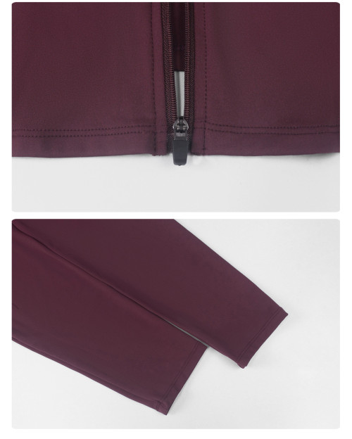 Plus Size Yoga Jacket OEM ODM Wholesale Manufacturer – Stand Collar Zip-Up Tummy Control Long Sleeve Activewear Supplier for Private Label BrandsP02526-W