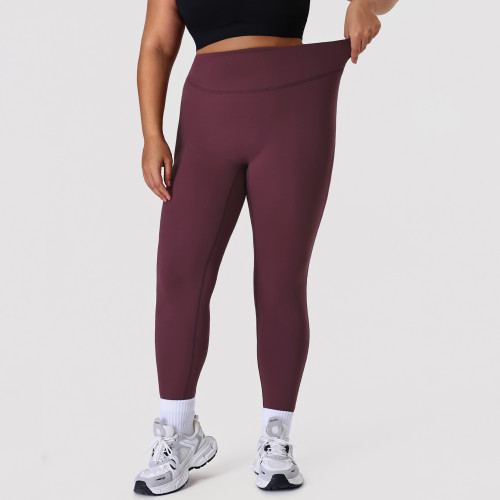Plus Size Athletic Leggings Sourcing Agent & Wholesale Supplier: Nude-Feel Fabric Tummy Control 7/8 Cut for Yoga & Gym Activewear Contract Manufacturing & Global ExportP02526-K