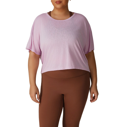 3/4 Sleeve Plus Size Sports Top Manufacturer | OEM ODM Wholesale Women's Workout Tunic & Gym Yoga Apparel for Custom ProductionP02513