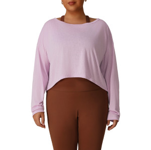 Plus Size Jacquard Yoga T-Shirt for Women - OEM ODM Wholesale Manufacturer of Breathable Euro-American Fit Activewear & Gym Apparel for Brands & Distributors.P02514